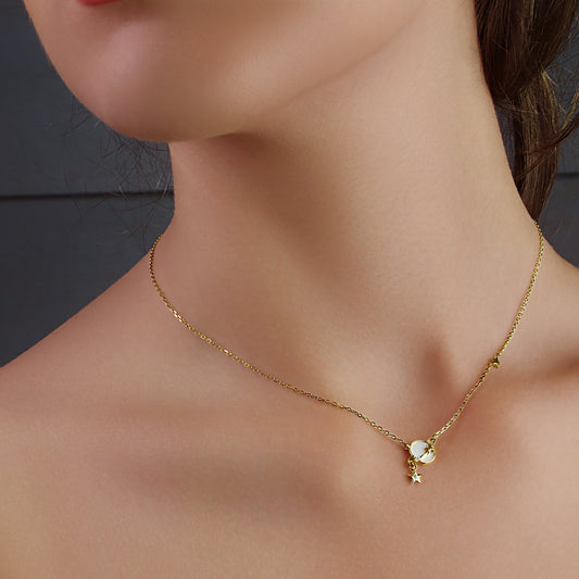 GIOVE MIO CHAIN NECKLACE WITH PENDANT IN YELLOW SILVER 925, WITH MOTHER OF PEARL CT.