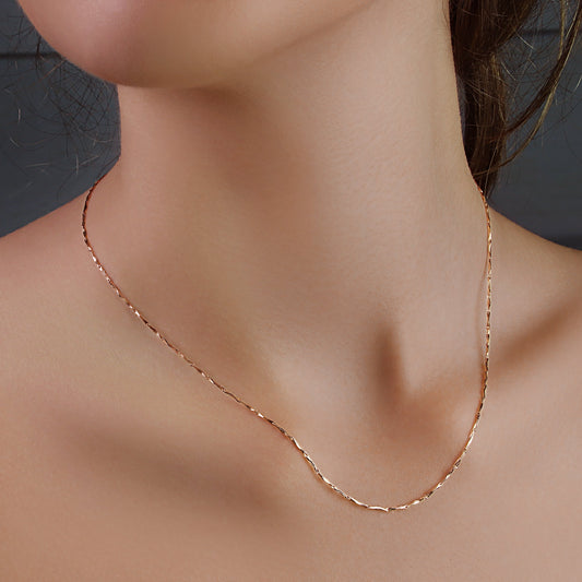 GIOVE MIO Cadena en Plata 925 Bañada en Oro Amarillo de 18Kt. Plata 925 Bañada en Oro 18Kt / Rosado