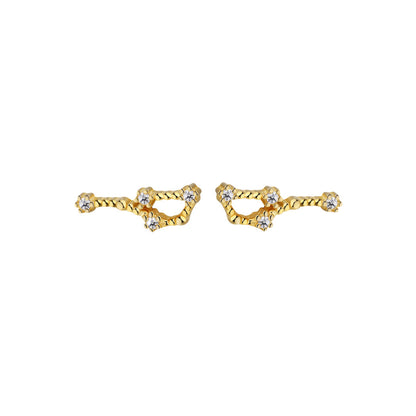 GIOVE MIO Studs Constelacion de Geminis Ag 925 Gold Plated en Plata 925 Bañada en Oro Amarillo de 18Kt. Plata 925 Bañada en Oro 18Kt / Amarillo / 11X4MM