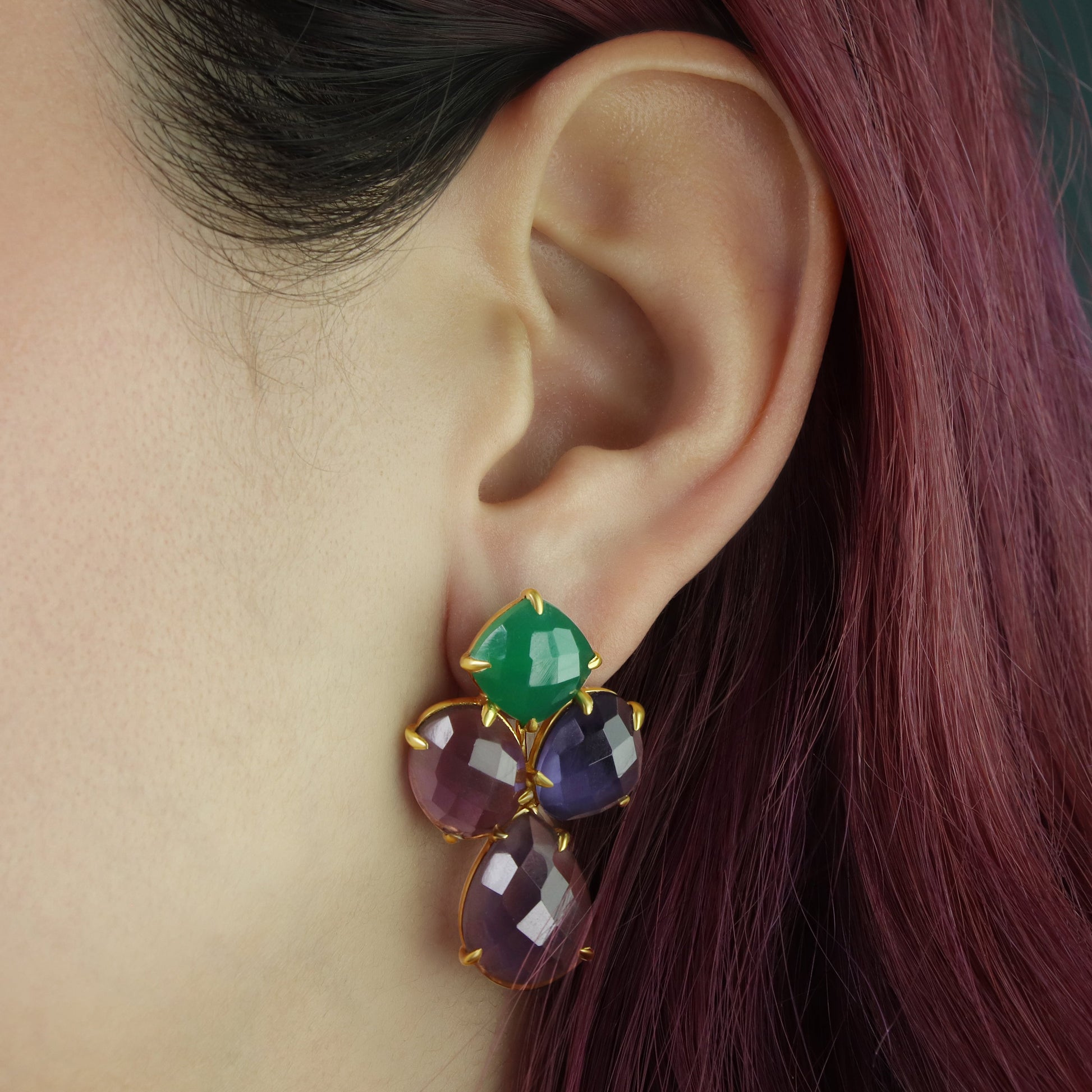 GIOVE MIO Aretes Colgantes Two Ways en Plata 925 Bañada en Oro Amarillo de 18Kt. Plata 925 Bañada en Oro 18Kt / Amarillo / 20X37MM