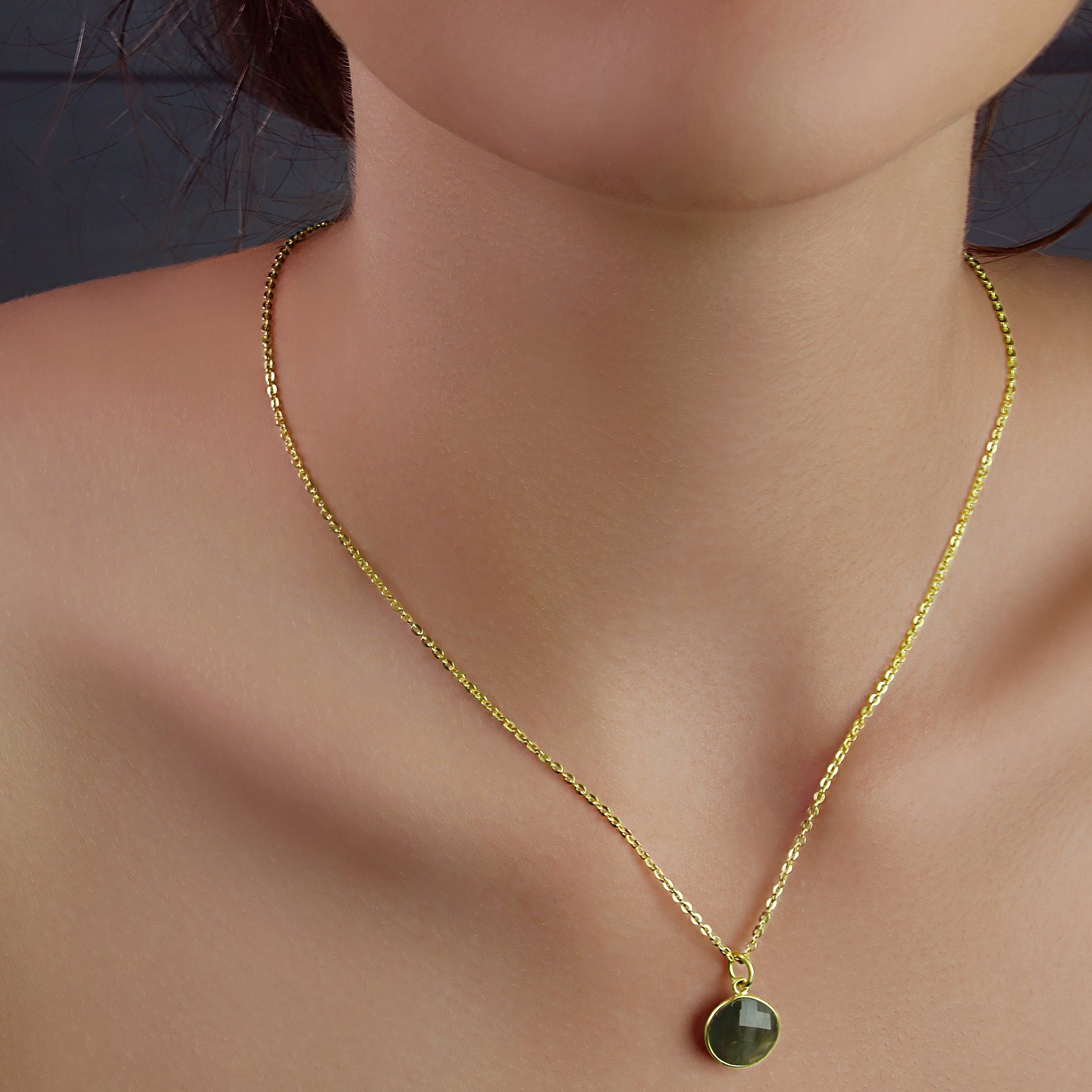 GIOVE MIO Cadena con Gema Chiron en Plata 925 Bañada en Oro Amarillo de 18Kt con Cuarzo. Plata 925 Bañada en Oro 18Kt / Amarillo / 13MM