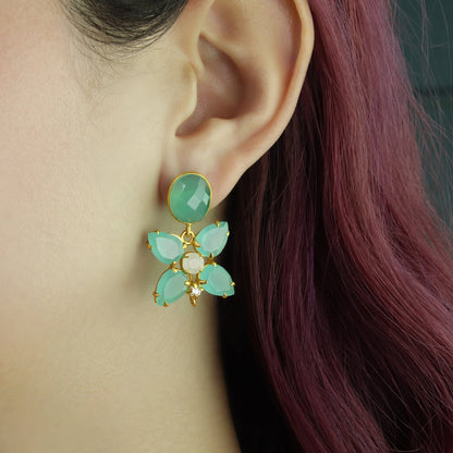 GIOVE MIO Aretes Colgantes Splendo Come Il Sole en Plata 925 Bañada en Oro Amarillo de 18Kt. Plata 925 Bañada en Oro 18Kt / Amarillo / 21X60MM