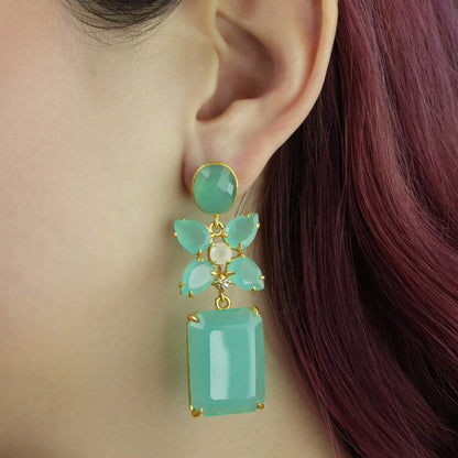 GIOVE MIO Aretes Colgantes Splendo Come Il Sole en Plata 925 Bañada en Oro Amarillo de 18Kt. Plata 925 Bañada en Oro 18Kt / Amarillo / 21X60MM