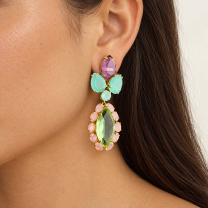 GIOVE MIO Aretes Colgantes Primo Amore en Plata 925 Bañada en Oro Amarillo de 18Kt. Plata 925 Bañada en Oro 18Kt / Amarillo / 21X57MM