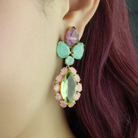 GIOVE MIO Aretes Colgantes Primo Amore en Plata 925 Bañada en Oro Amarillo de 18Kt. Plata 925 Bañada en Oro 18Kt / Amarillo / 21X57MM