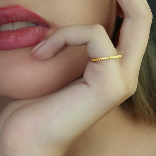 GIOVE MIO Anillo Fashion Anello Di Saturno en Plata 925 Bañada en Oro Amarillo de 18Kt. Plata 925 Bañada en Oro 18Kt / Amarillo