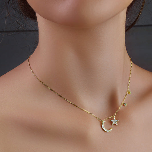 GIOVE MIO CHAIN NECKLACE WITH 925 YELLOW SILVER PENDANT