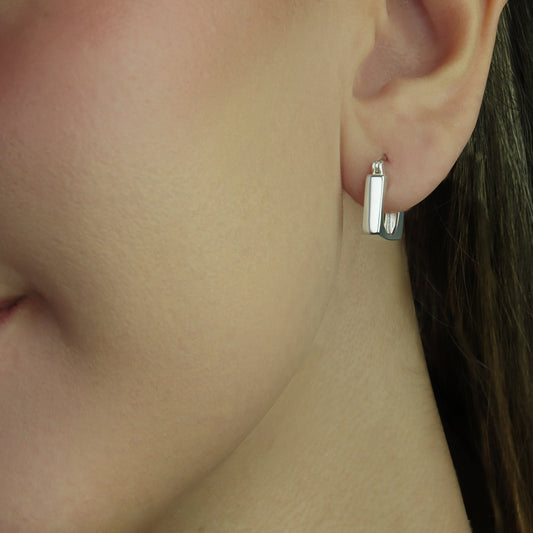 GIOVE MIO HUGGIES EARRINGS WITH 925 WHITE SILVER PENDANT