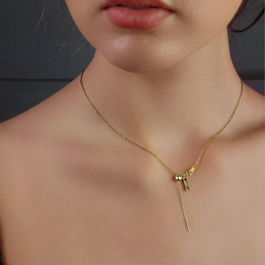 GIOVE MIO CHAIN NECKLACE WITH 925 YELLOW SILVER PENDANT