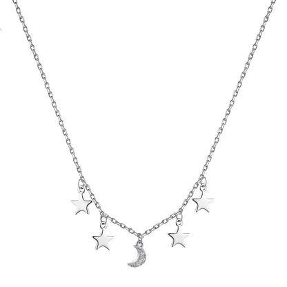 GIOVE MIO: Cadena LUNE E STELLE en plata 925 para regalar con propósito y estilo único. ¡Sorprende con elegancia y calidad! ¡Compra ahora y haz un regalo inolvidable! PLATA 925 / BLANCO
