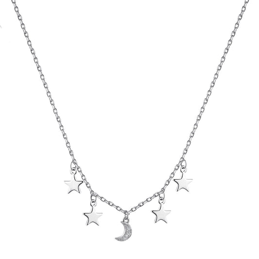 GIOVE MIO: Cadena LUNE E STELLE en plata 925 para regalar con propósito y estilo único. ¡Sorprende con elegancia y calidad! ¡Compra ahora y haz un regalo inolvidable! PLATA 925 / BLANCO