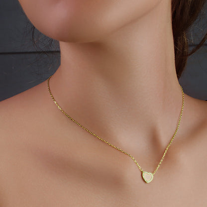 GIOVE MIO Cadena Corazón Cuore Mio Rosa en Plata 925 Bañada en Oro Amarillo de 18Kt. Plata 925 Bañada en Oro 18Kt / Rosado / 9X11MM