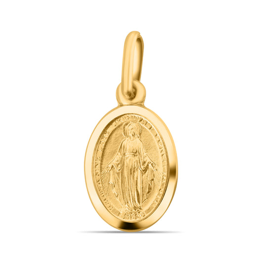MIRACULOUS VIRGIN MEDAL PENDANT IN 18KT YELLOW GOLD