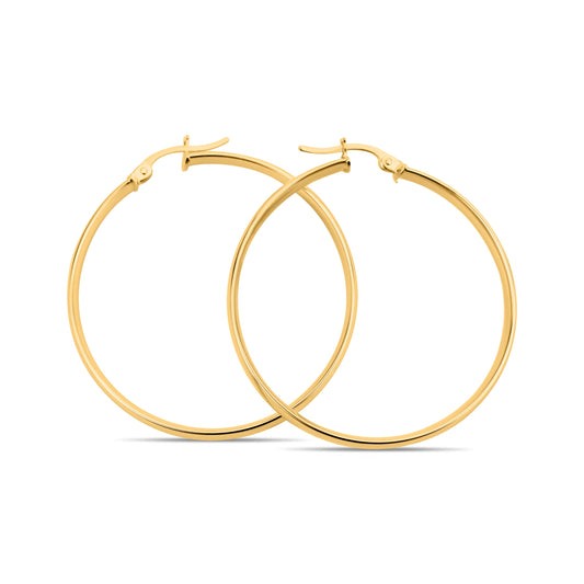 18KT YELLOW GOLD HOOP EARRINGS