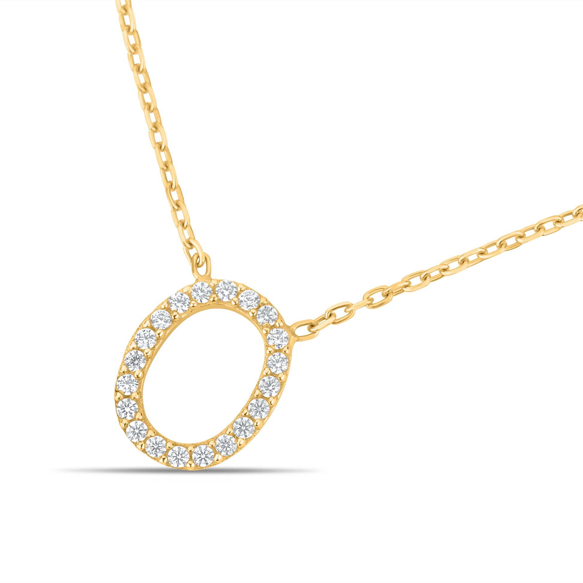GIOVE MIO Cadena con Dije Oval en Oro Amarillo de 18Kt con Circonia Cúbica. Oro 18Kt / Amarillo / 8X10MM