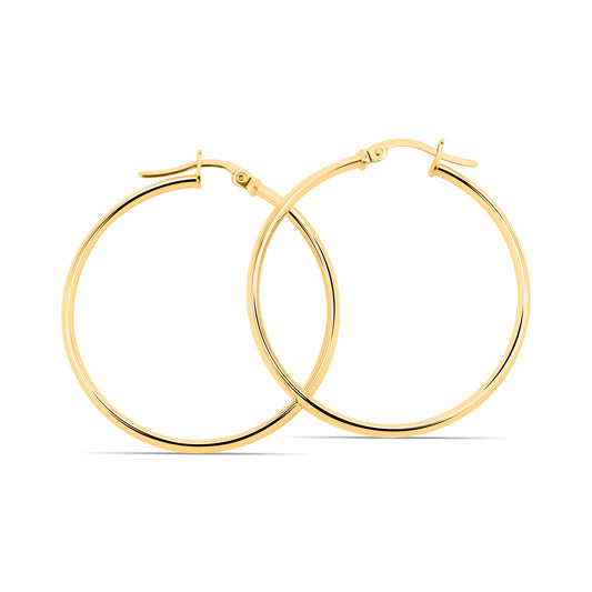 18KT YELLOW GOLD HOOP EARRINGS