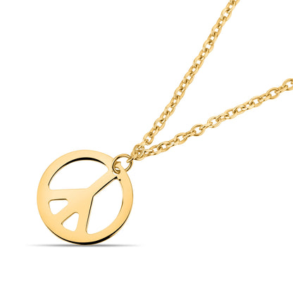 GIOVE MIO Cadena con Dije de Paz y Amor en Oro Amarillo de 18Kt. Oro 18Kt / Amarillo / 10MM