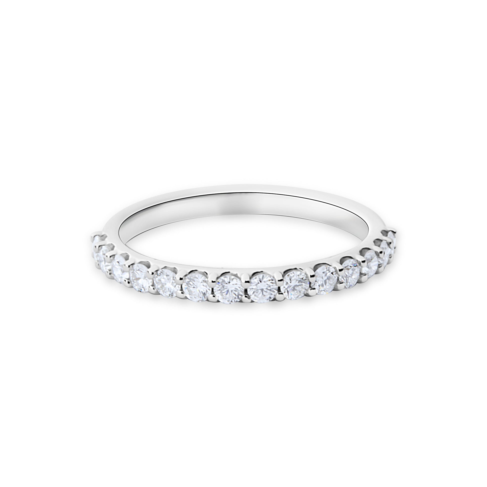 GIOVE MIO Banda en Oro Blanco de 14Kt con Diamantes Naturales. Oro 14Kt / Blanco