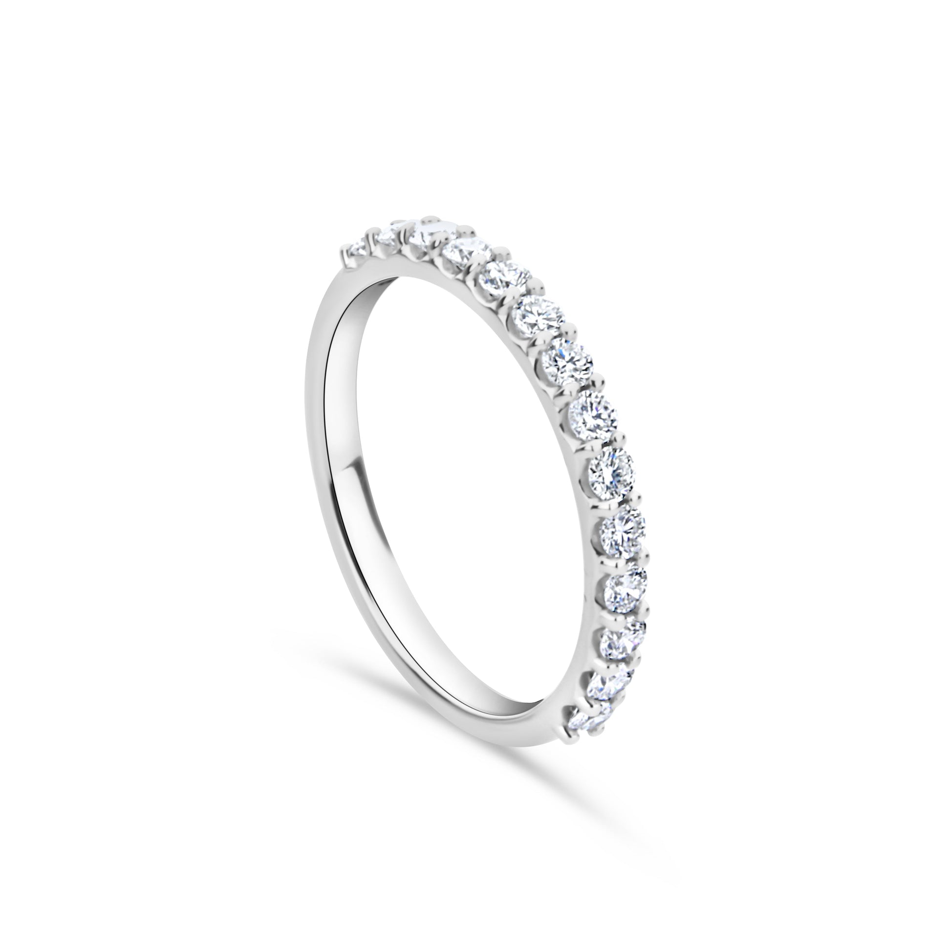 GIOVE MIO Banda en Oro Blanco de 14Kt con Diamantes Naturales. Oro 14Kt / Blanco