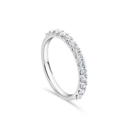 GIOVE MIO Banda en Oro Blanco de 14Kt con Diamantes Naturales. Oro 14Kt / Blanco