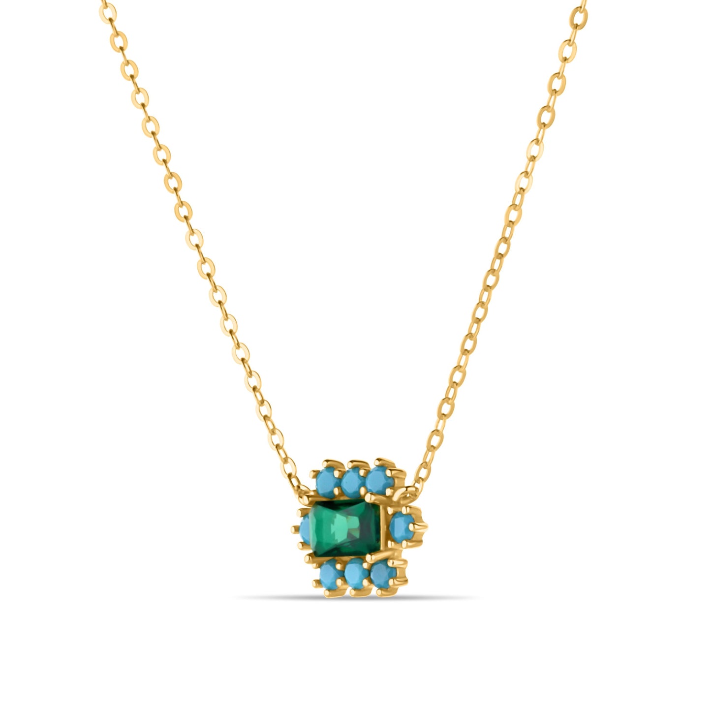 GIOVE MIO Cadena Celina Green en Plata 925 Bañada en Oro Amarillo de 18Kt. Plata 925 Bañada en Oro 18Kt / Amarillo / 11X9MM