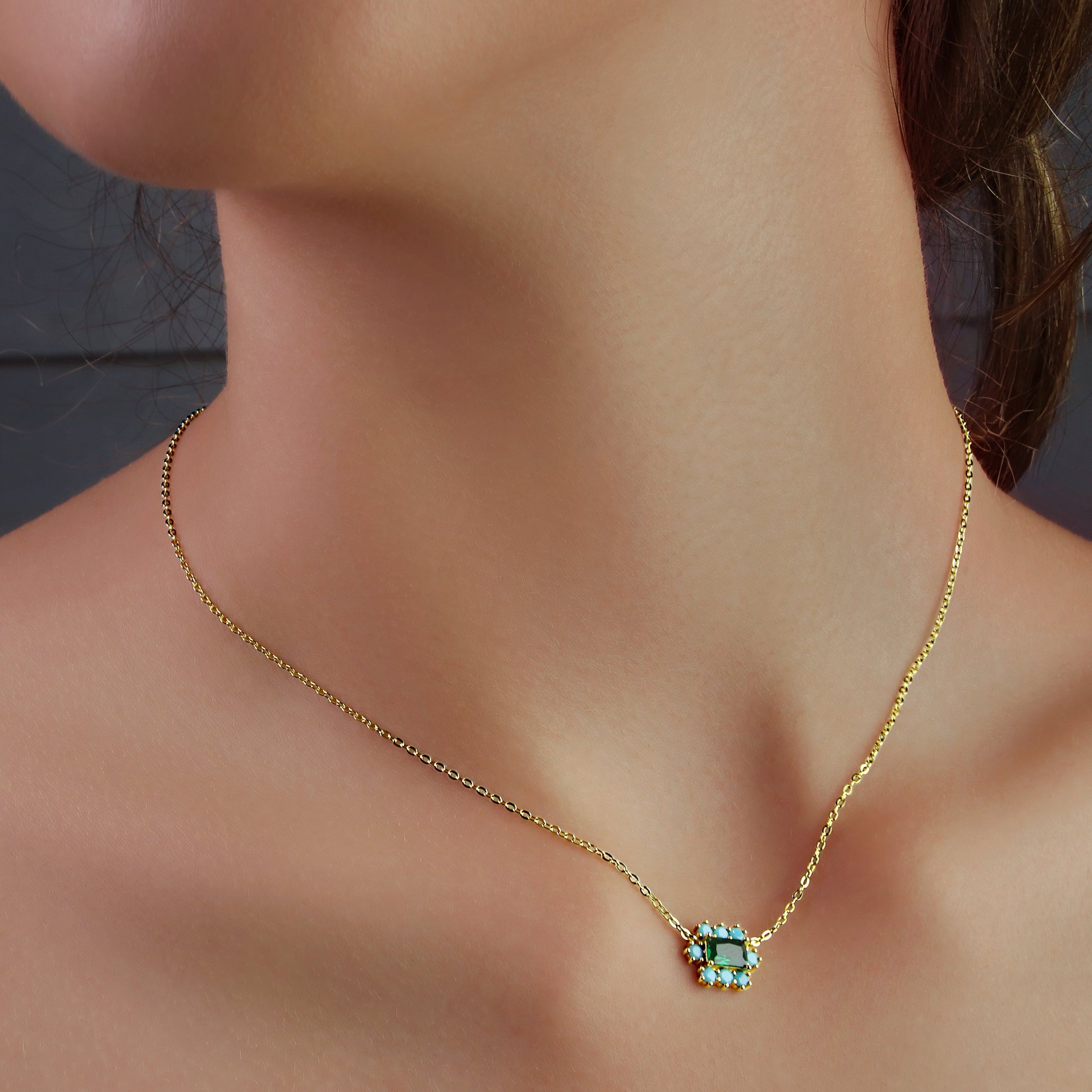 GIOVE MIO Cadena Celina Green en Plata 925 Bañada en Oro Amarillo de 18Kt. Plata 925 Bañada en Oro 18Kt / Amarillo / 11X9MM