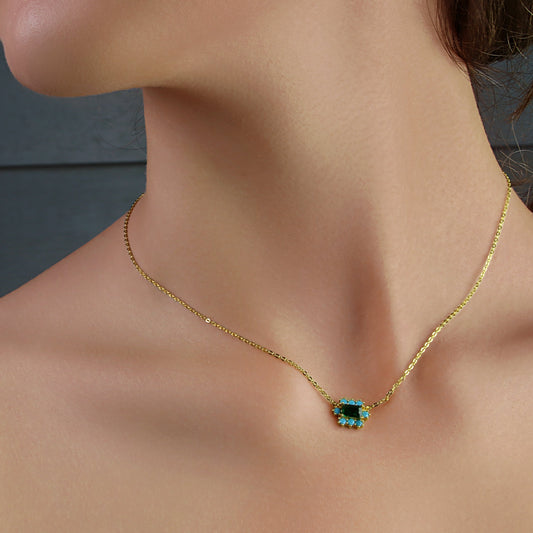 GIOVE MIO Cadena Celina Green en Plata 925 Bañada en Oro Amarillo de 18Kt. Plata 925 Bañada en Oro 18Kt / Amarillo / 11X9MM