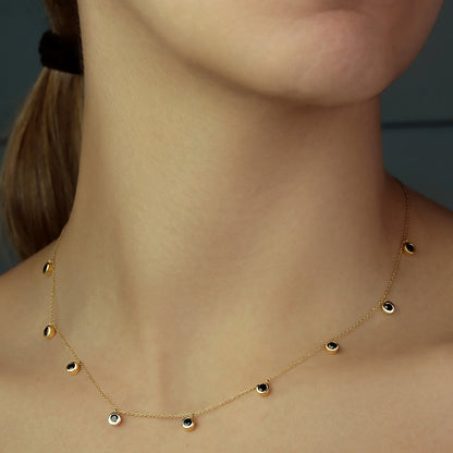 GIOVE MIO Cadena con Dijes de Gemas de Nacimiento en Oro Amarillo de 10Kt con Zafiros Azules. Oro 10Kt / Amarillo / PEND 4MM