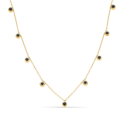 GIOVE MIO Cadena con Dijes de Gemas de Nacimiento en Oro Amarillo de 10Kt con Zafiros Azules. Oro 10Kt / Amarillo / PEND 4MM