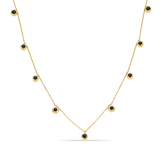 GIOVE MIO: Cadena de oro amarillo con zafiro 1.08ct, el regalo perfecto con elegancia y significado. ¡Sorprende con estilo y distinción! ORO 10KT / AMARILLO