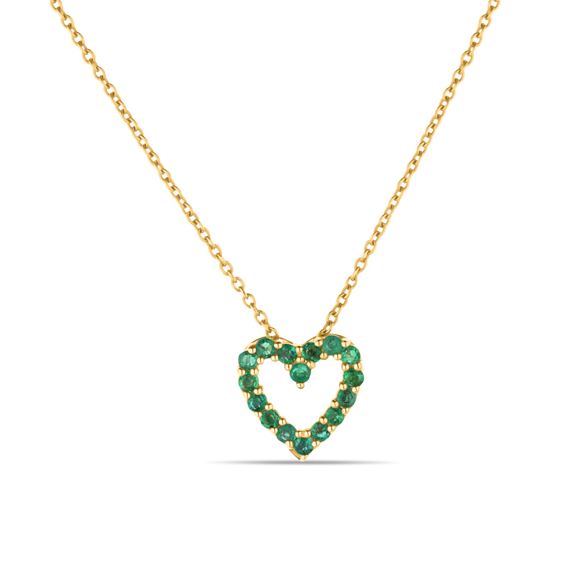 GIOVE MIO CABLE CHAIN NECKLACE WITH 10KT YELLOW GOLD PENDANT, 43 CM LONG, WITH CT EMERALD.