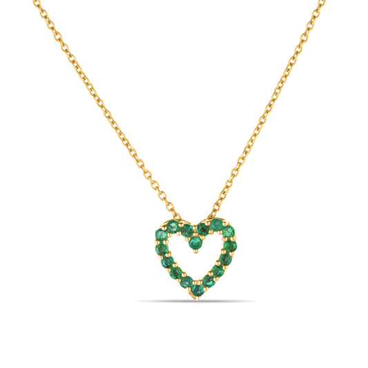 GIOVE MIO CABLE CHAIN NECKLACE WITH 10KT YELLOW GOLD PENDANT, 43 CM LONG, WITH CT EMERALD.