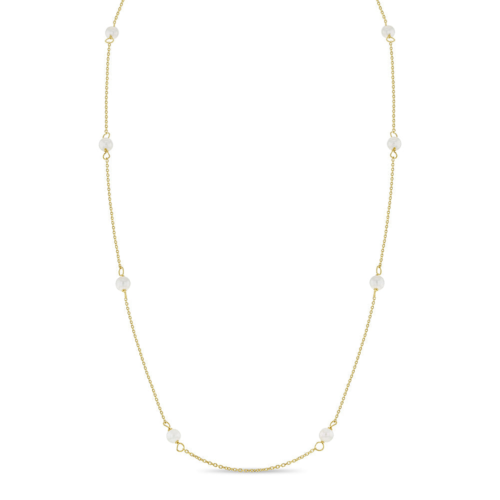GIOVE MIO Cadena con Perlas en Oro Amarillo de 14Kt con Perlas Cultivadas Keshi. Oro 14Kt / Amarillo
