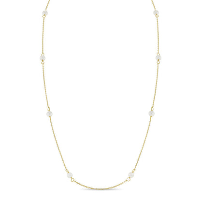 GIOVE MIO Cadena con Perlas en Oro Amarillo de 14Kt con Perlas Cultivadas Keshi. Oro 14Kt / Amarillo