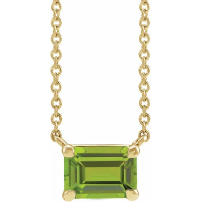 GIOVE MIO Cadena con Dije de Gema en Oro Amarillo de 14Kt con Peridoto. Oro 14Kt / Amarillo / 3X5MM