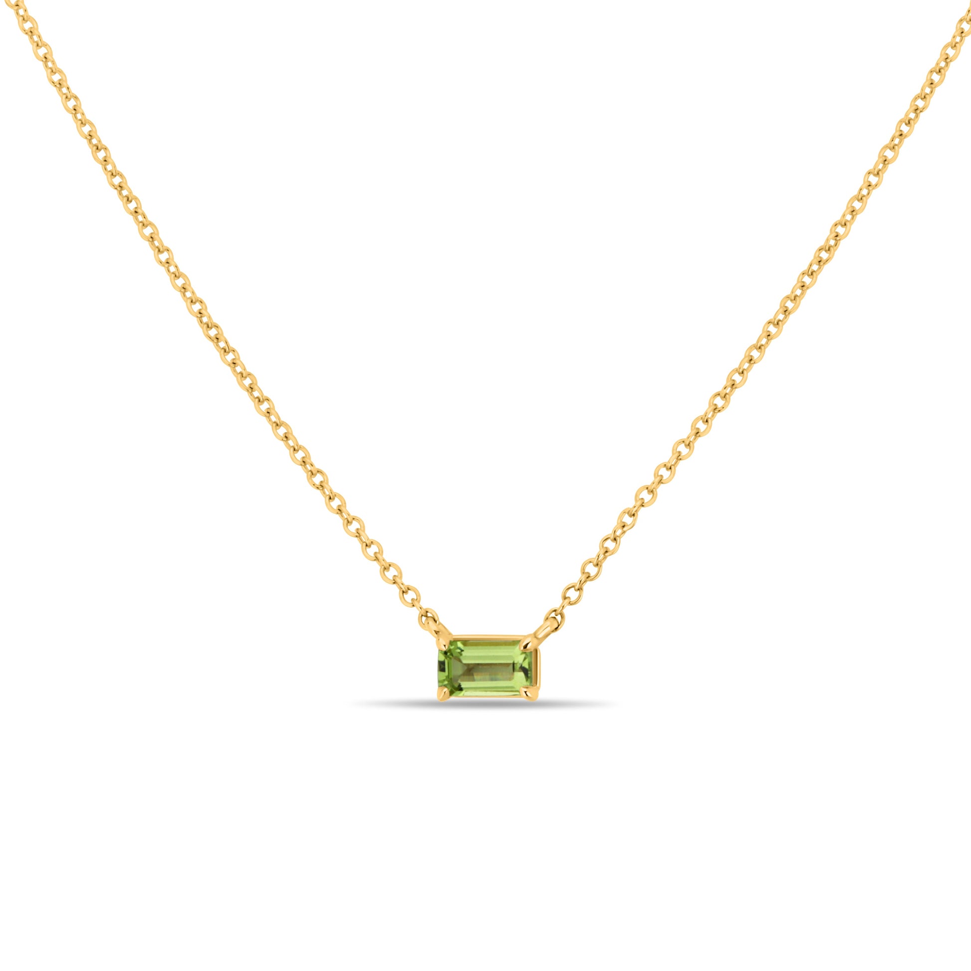 GIOVE MIO CHAIN NECKLACE WITH CHARM IN 14KT YELLOW GOLD, 45 CM LONG, WITH PERIDOT CT.