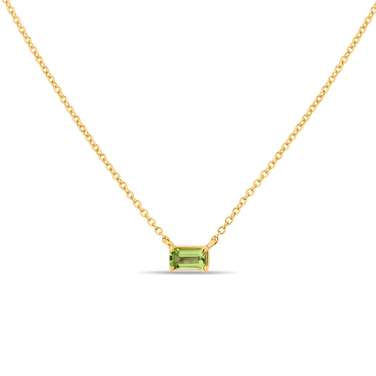 GIOVE MIO CHAIN NECKLACE WITH CHARM IN 14KT YELLOW GOLD, 45 CM LONG, WITH PERIDOT CT.