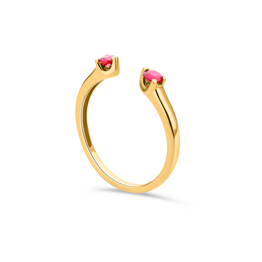 GIOVE MIO RING IN 14KT YELLOW GOLD, WITH RUBY CT.
