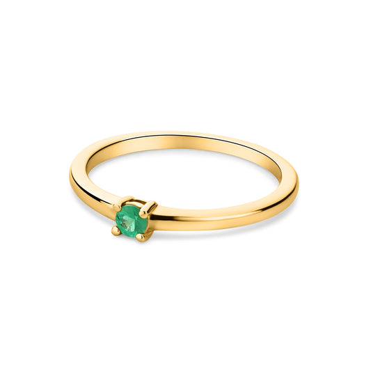 GIOVE MIO Anillo Fashion en Oro Amarillo de 14Kt con Esmeralda. Oro 14Kt / Amarillo