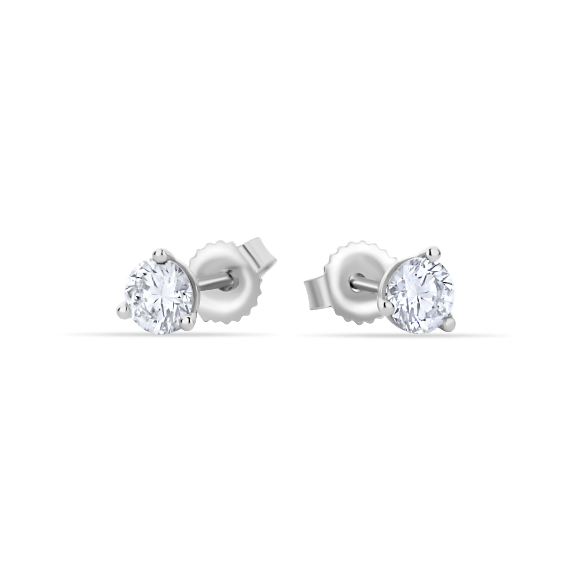 GIOVE MIO Studs en Oro Blanco de 14Kt con Diamantes Creados en Laboratorio. Oro 14Kt / Blanco / 4.5MM