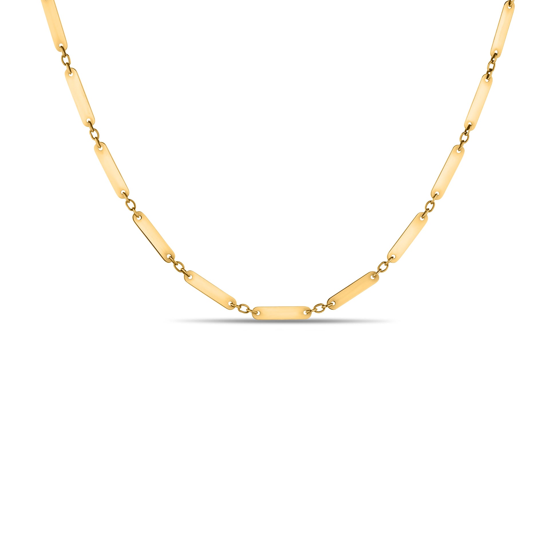 GIOVE MIO CABLE CHAIN NECKLACE WITH CHARM IN 14KT YELLOW GOLD, 44 CM LONG