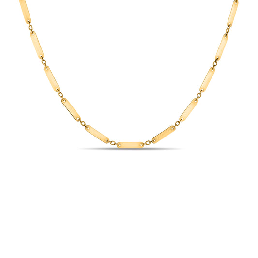 GIOVE MIO CABLE CHAIN NECKLACE WITH CHARM IN 14KT YELLOW GOLD, 44 CM LONG