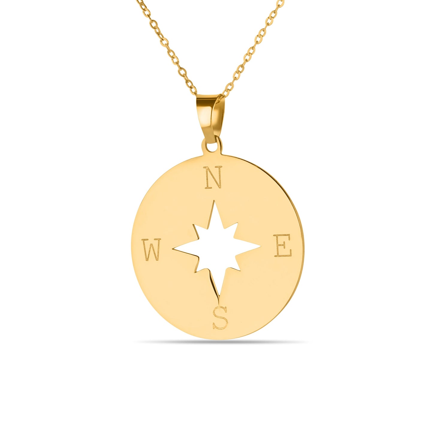 GIOVE MIO Cadena con Dije de Compás en Oro Amarillo de 14Kt. Oro 14Kt / Amarillo / 19MM