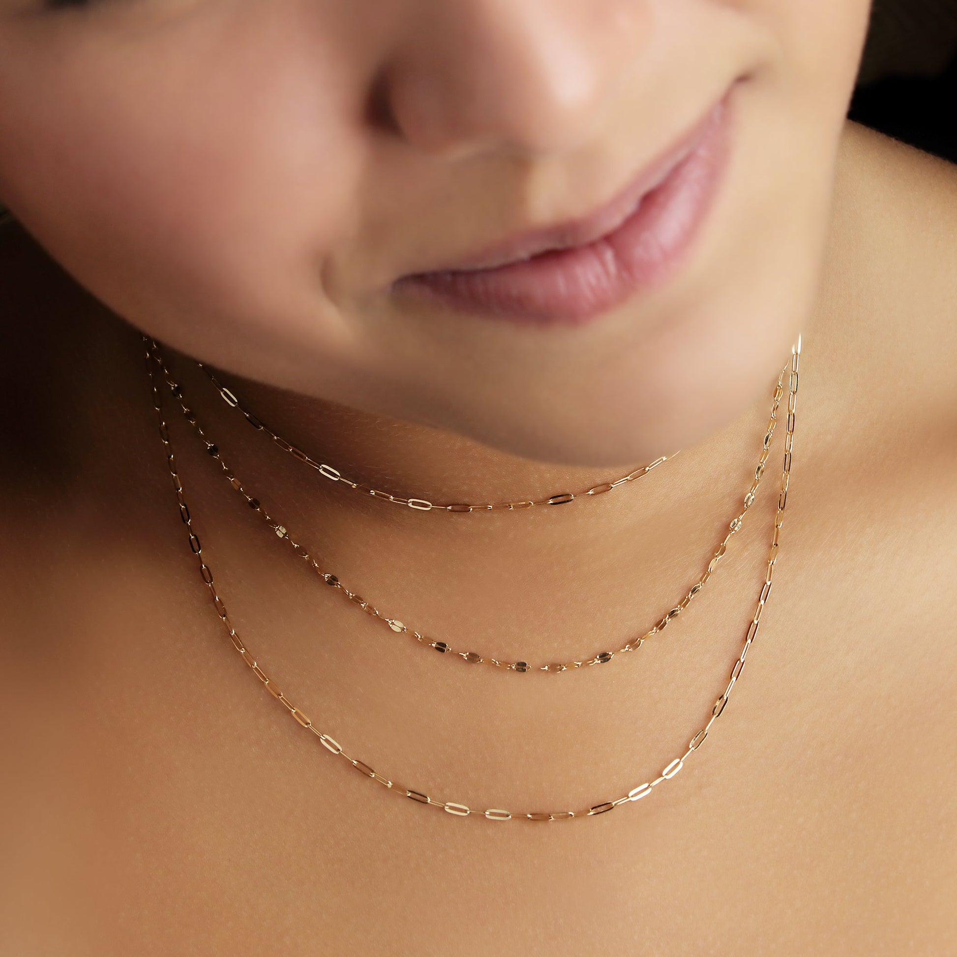 GIOVE MIO Collar Multi-Tira en Oro Amarillo de 14Kt. Oro 14Kt / Amarillo