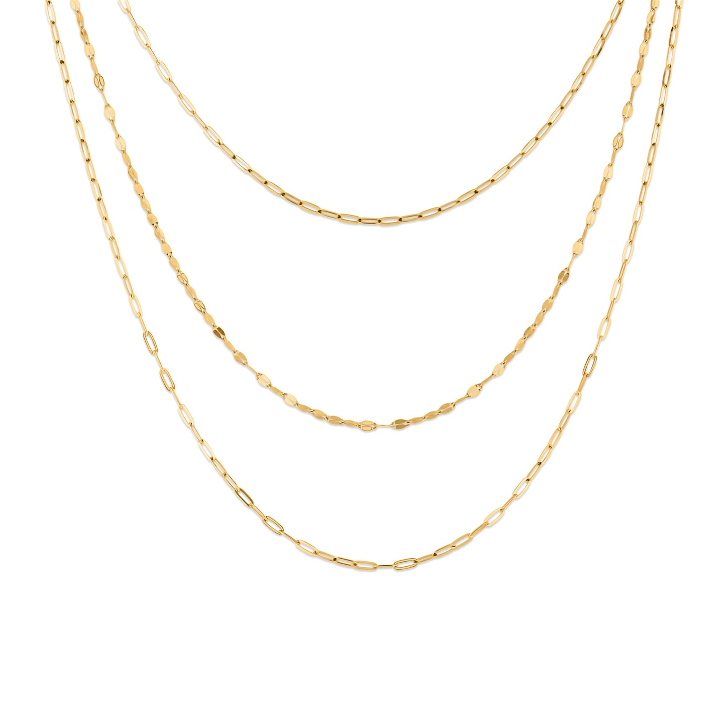 GIOVE MIO Collar Multi-Tira en Oro Amarillo de 14Kt. Oro 14Kt / Amarillo