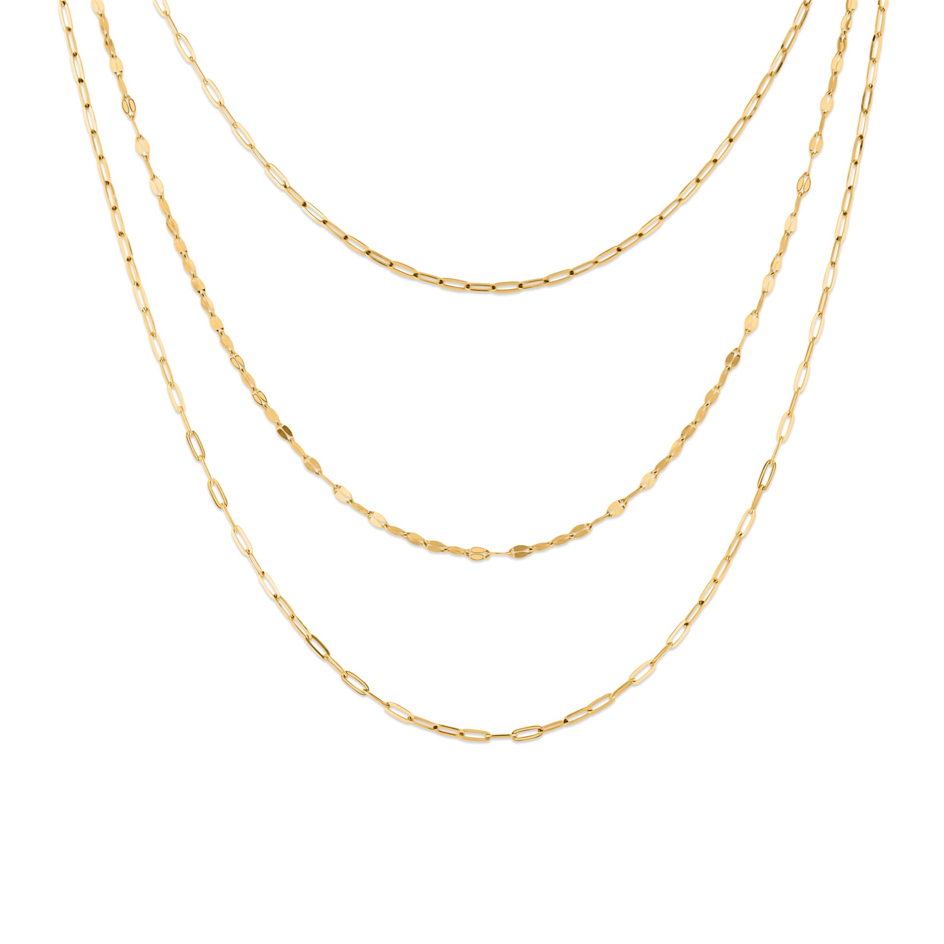 GIOVE MIO Collar Multi-Tira en Oro Amarillo de 14Kt. Oro 14Kt / Amarillo