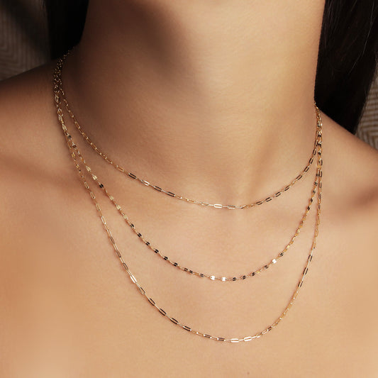 GIOVE MIO Collar Multi-Tira en Oro Amarillo de 14Kt. Oro 14Kt / Amarillo