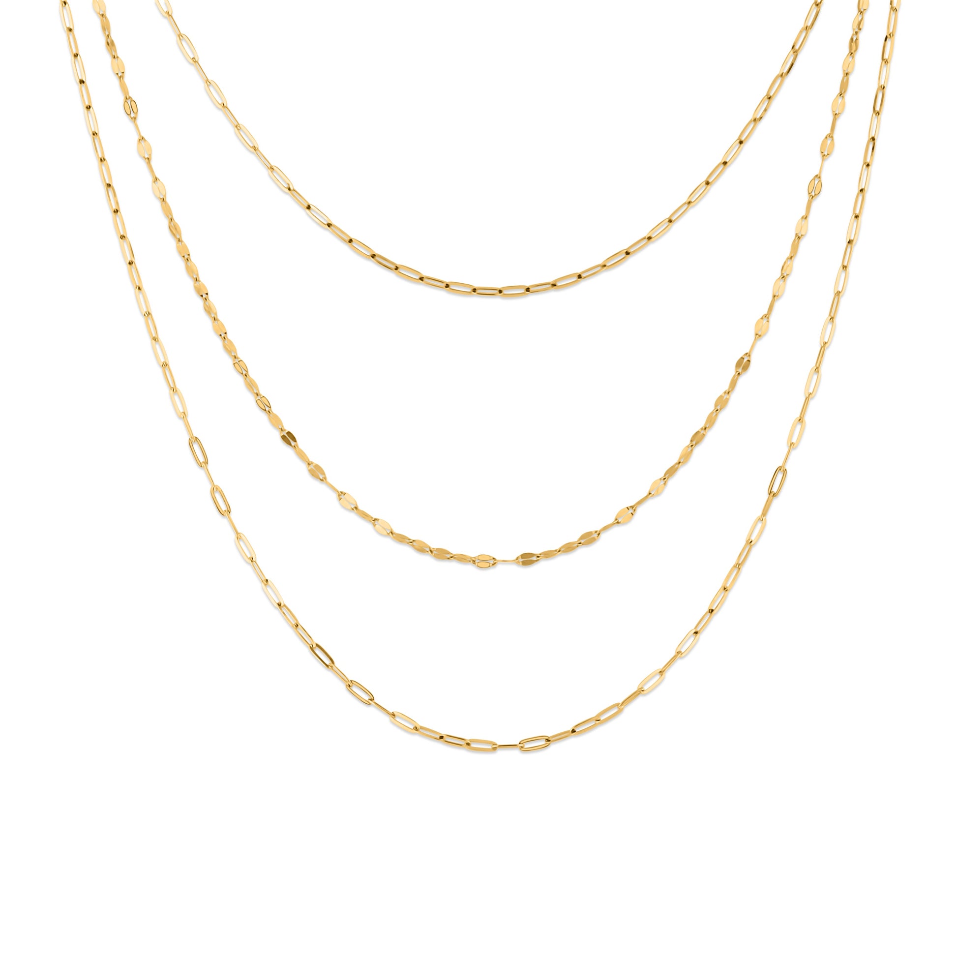 GIOVE MIO NECKLACE IN 14KT YELLOW GOLD, 50 CM LONG