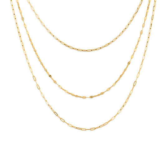 GIOVE MIO NECKLACE IN 14KT YELLOW GOLD, 50 CM LONG