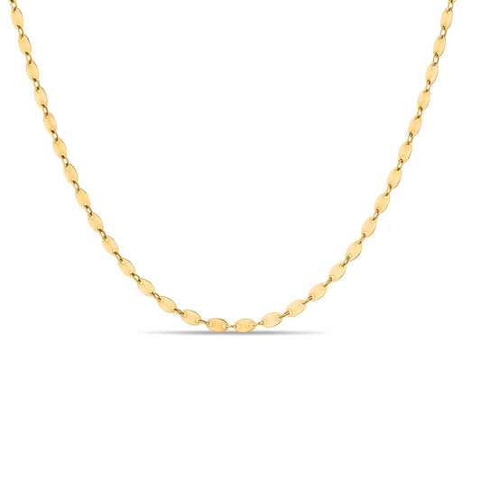 GIOVE MIO CHAIN NECKLACE WITH CHARM IN 14KT YELLOW GOLD, 43 CM LONG